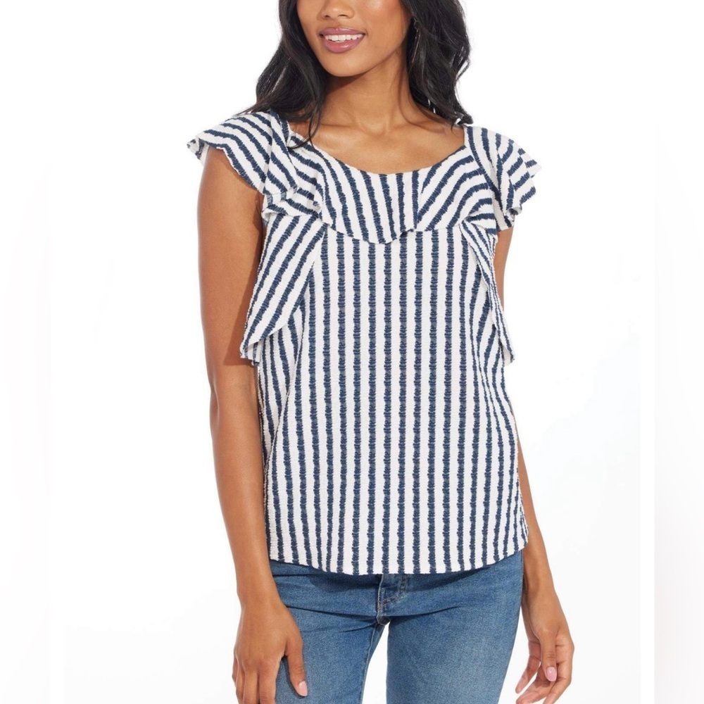 Eva Franco for Anthropologie Ruffle Stripe Top – Size S – NWT - Picture 3 of 10